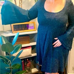 Blue cashmere sweater dress